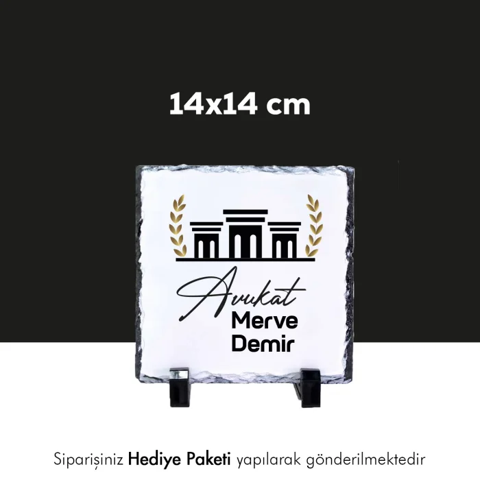 Avukata Özel İsim Baskılı Doğal Taş