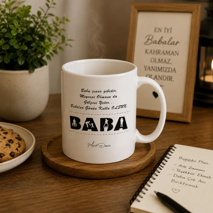 Babalar Gününe Özel İsimli Kupa Bardak