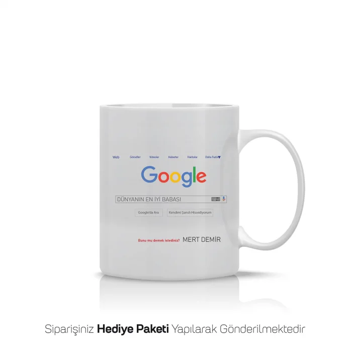 Babalar Gününe Google Temalı Kişiye Özel Kupa Bardak