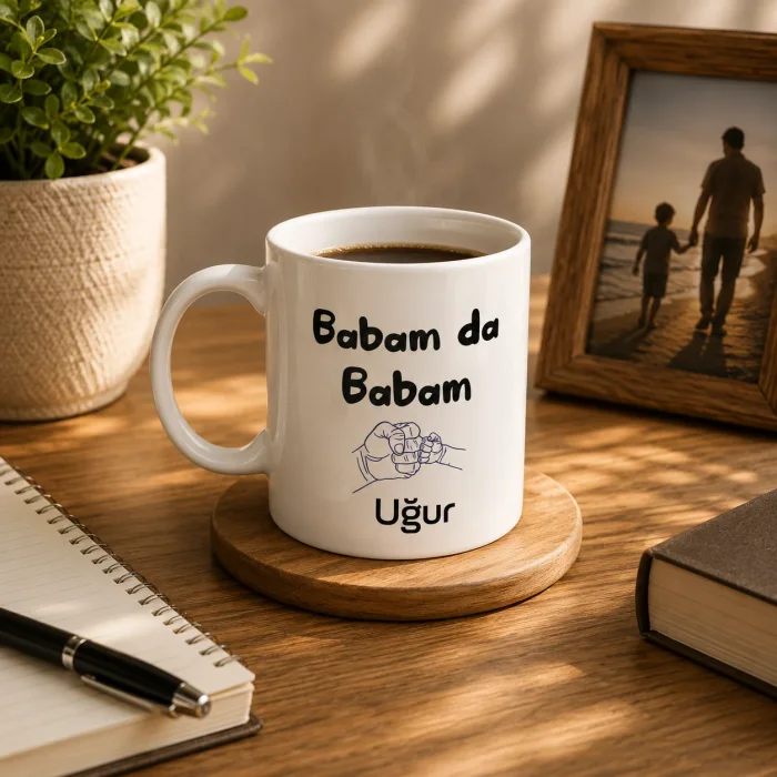 Babam Da Babam Kişiye Özel İsimli Kupa Bardak