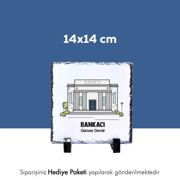 Bankacıya Özel İsim Baskılı Doğal Taş