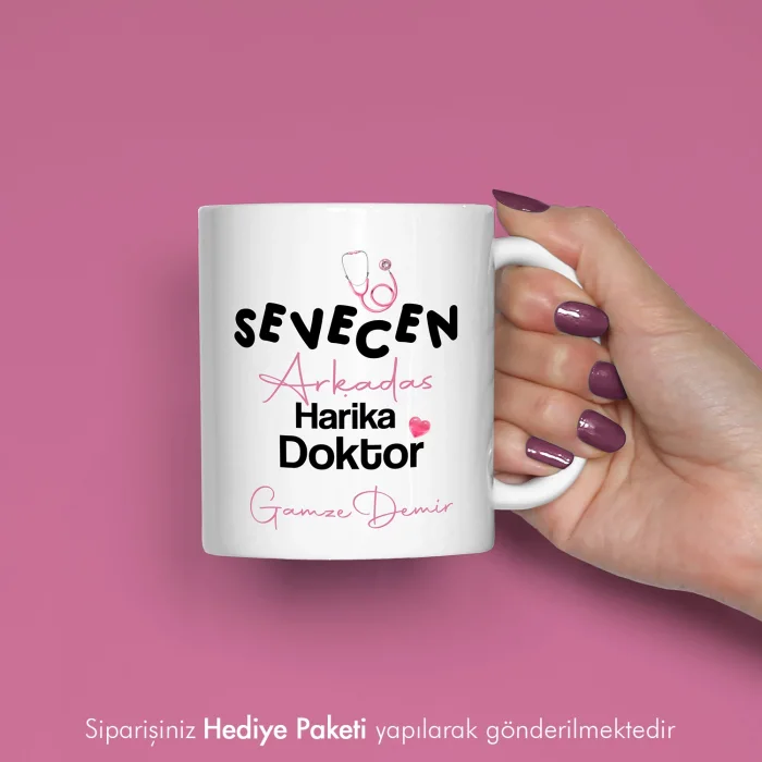 Doktor Arkadaşa Hediye İsme Özel Esprili Kupa Bardak