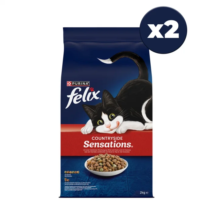 Felix Countryside Sensations Sığır Etli ve Tavuklu 2x2 kg Yetişkin Kedi Maması