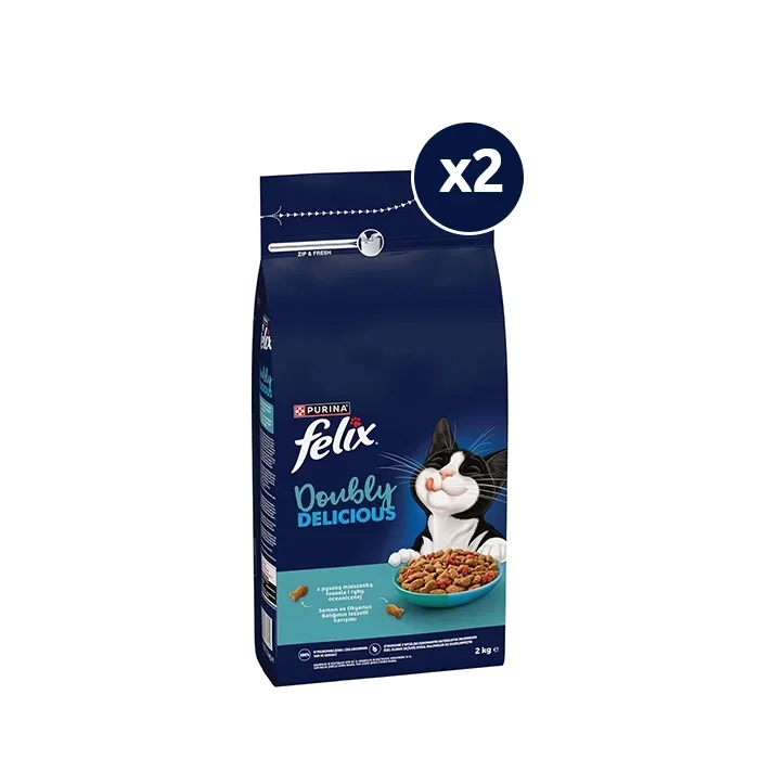 Felix Doubly Delicious Çifte Lezzet Balıklı 2 Kg x 2 Adet