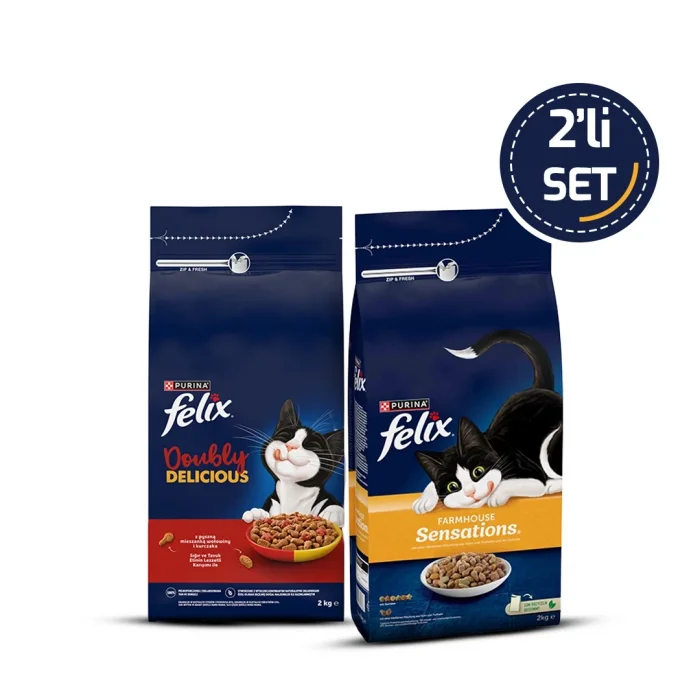 Felix Karışık Lezzetler Yetişkin Kedi Maması 2 kg 2li Set