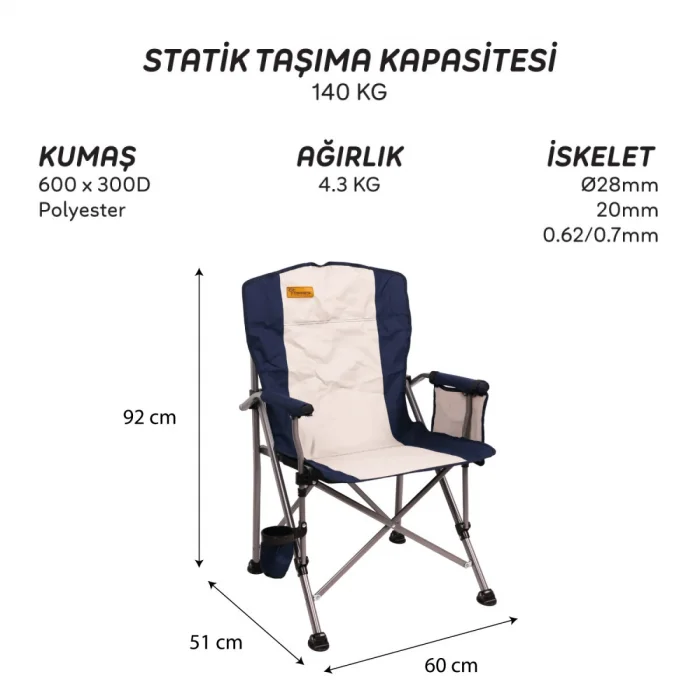 FreeCamp Huxley Trail Katlanır Sandalye-LACİVERT-GRİ