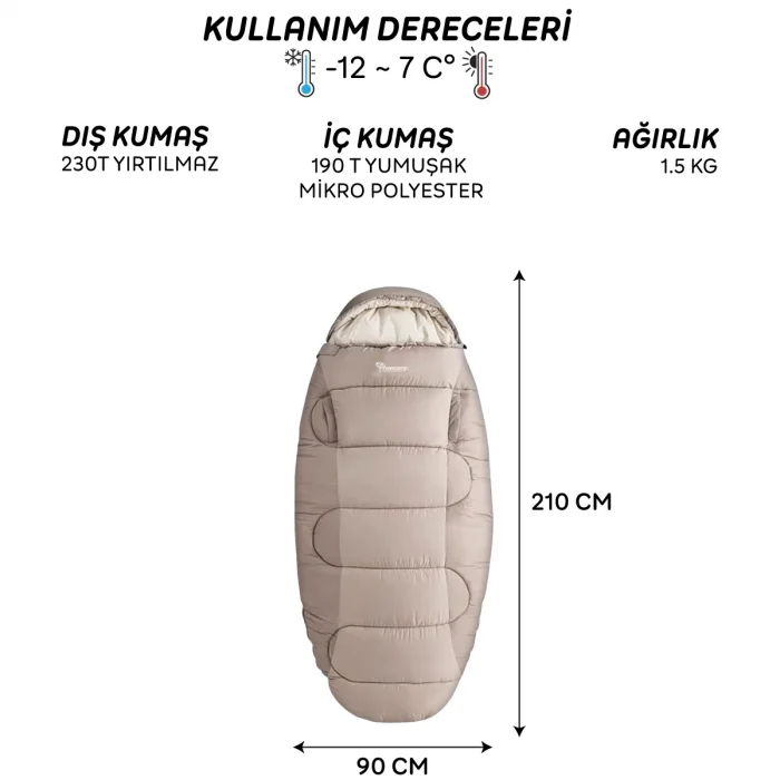 FreeCamp Sleepwell 300 Uyku Tulumu-BEJ