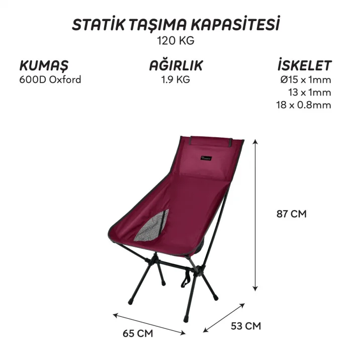 FreeCamp Waylay Katlanır Sandalye-BORDO