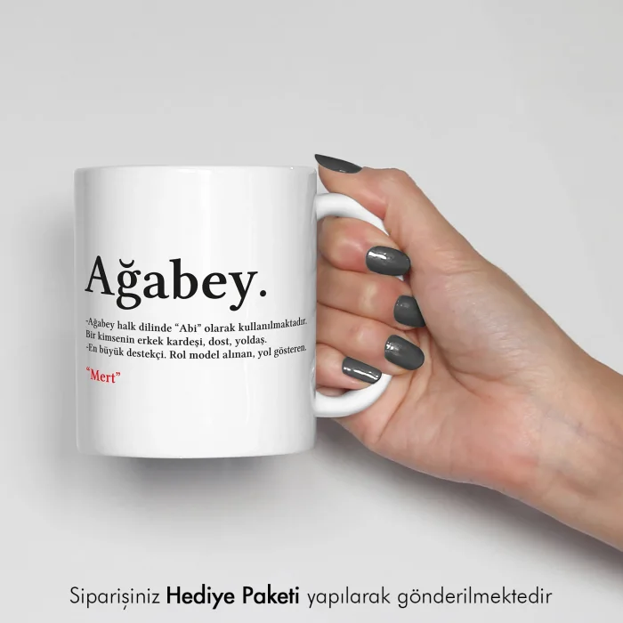 Ağabey Yazılı Hediye Kupa Bardak