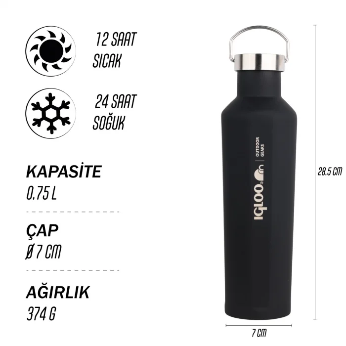 Igloo Pentagon Termos 750ml-SİYAH