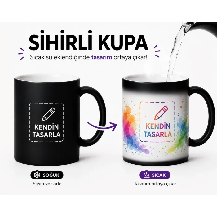 Kendin Tasarla Sihirli Kupa Bardak