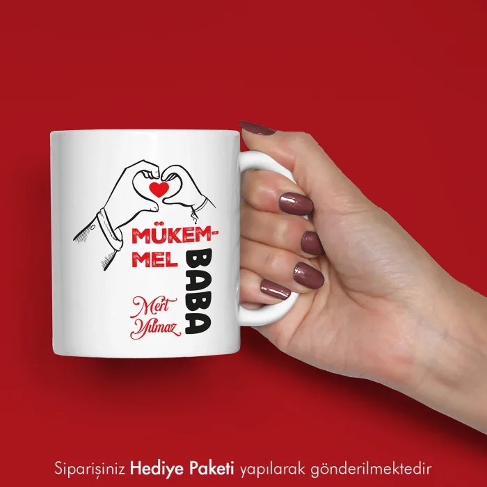 Mükemmel Baba Hediye Kişiye Özel Kupa Bardak