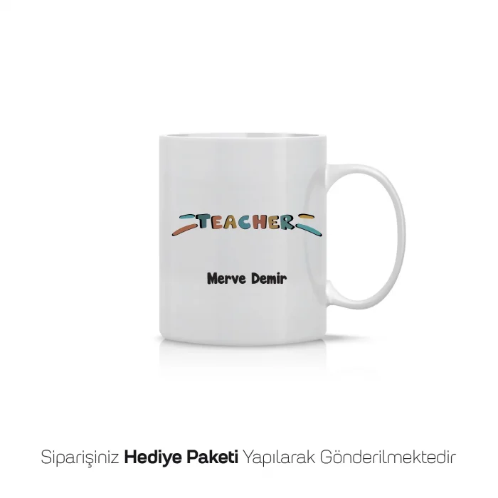 Öğretmenler Günü Teacher Yazılı Kişiye Özel Kupa Bardak