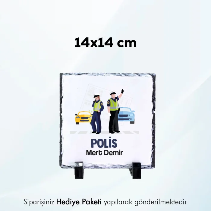 Polise Özel İsim Baskılı Doğal Taş