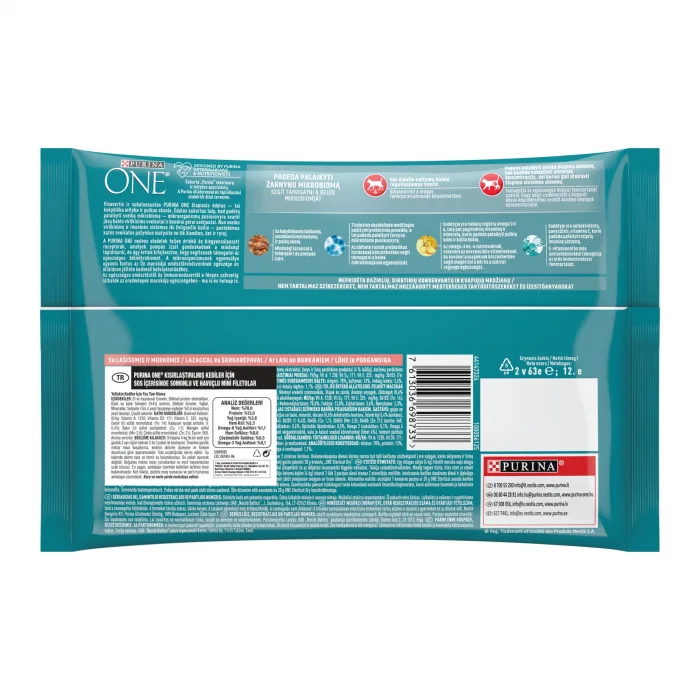 Purina One Kısırlaştırılmış Somonlu & Havuçlu 4x85 gr 12li Kedi Yaş Maması