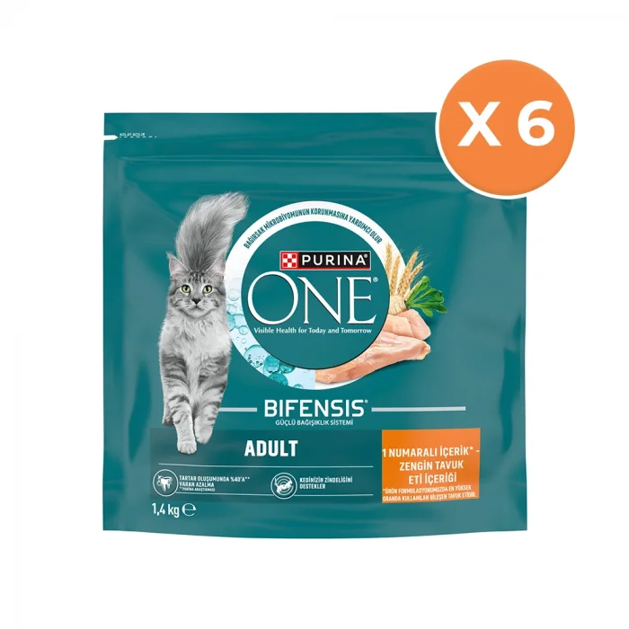 Purina One Yetişkin Kedi Maması Tavuklu 1.4 kg x 6 Paket