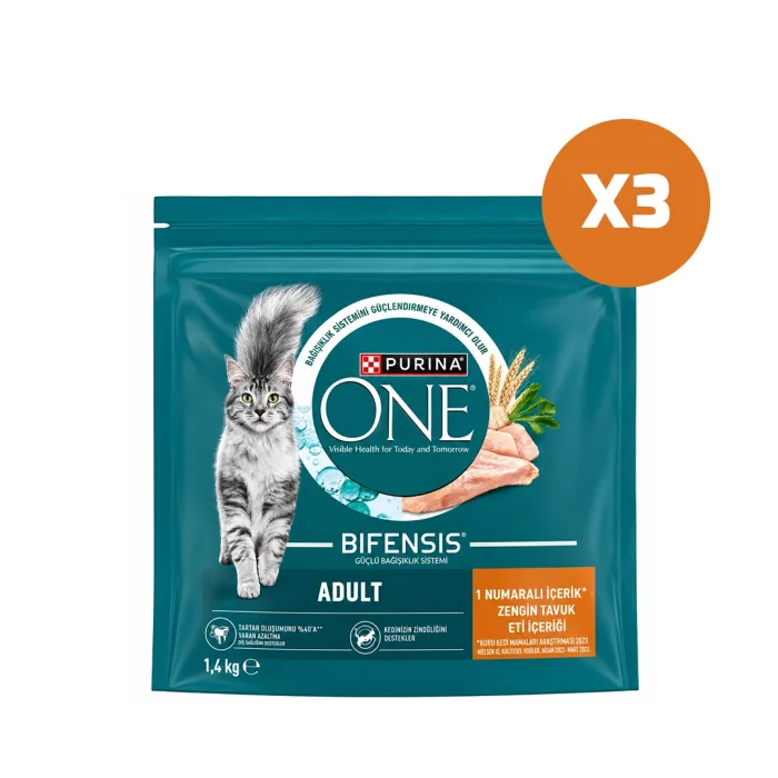 Purina One Yetişkin Kedi Maması Tavuklu 1.4 kg X 3 Paket