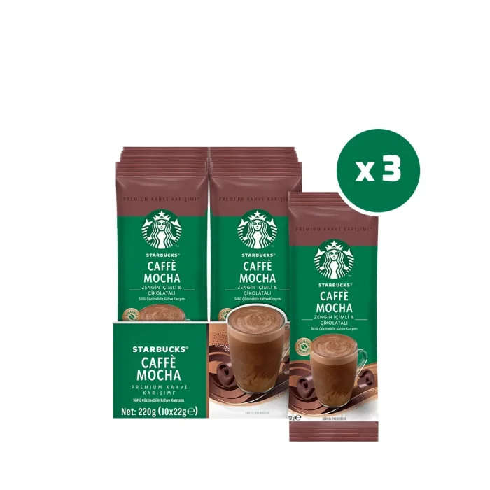 Starbucks Caffè Mocha Premium Kahve Karışımı (10 x 22 g) x 3 Paket