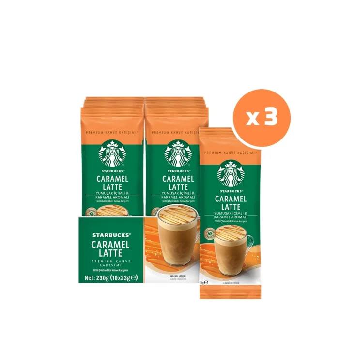 Starbucks Caramel Latte Premium Kahve Karışımı (10 x 23 g) x 3 Paket