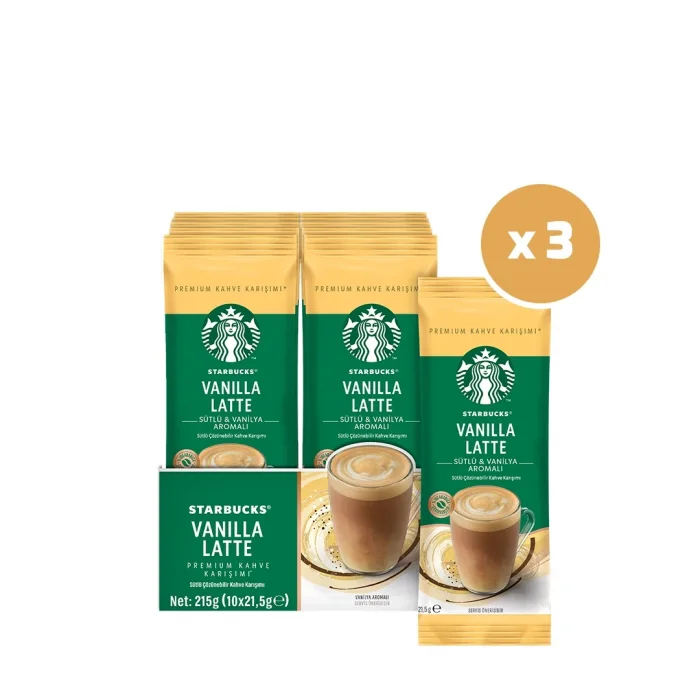Starbucks Vanilla Latte Premium Kahve Karışımı (10 x 21,5 g) x 3 Paket