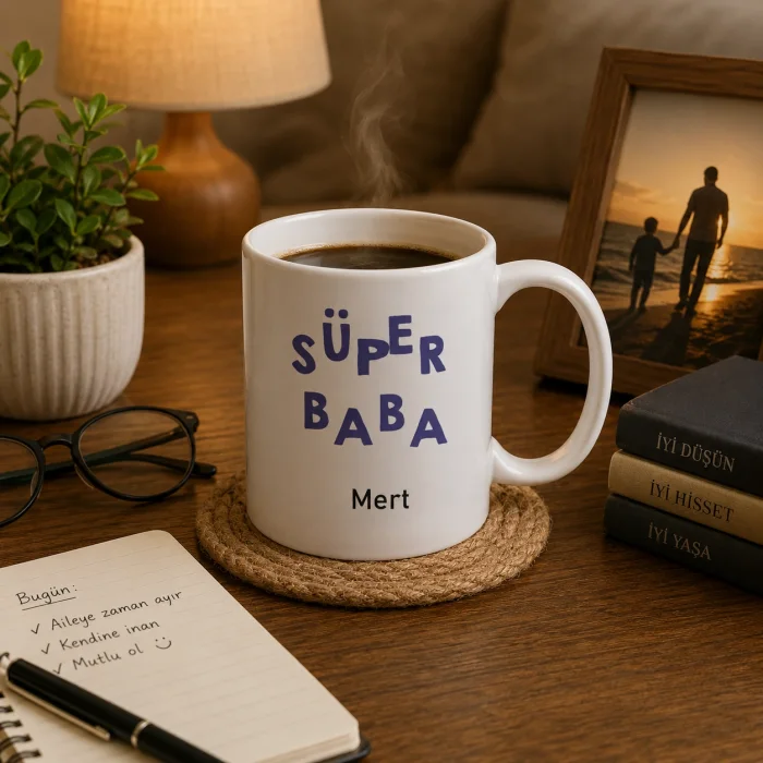 Süper Baba Yazılı Kişiye Özel Kupa Bardak