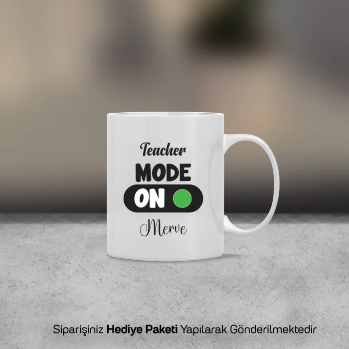 Teacher Mode Temalı İsimli Kupa Bardak