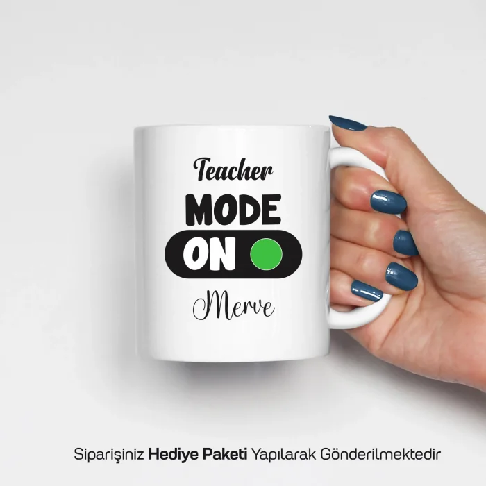 Teacher Mode Temalı İsimli Kupa Bardak