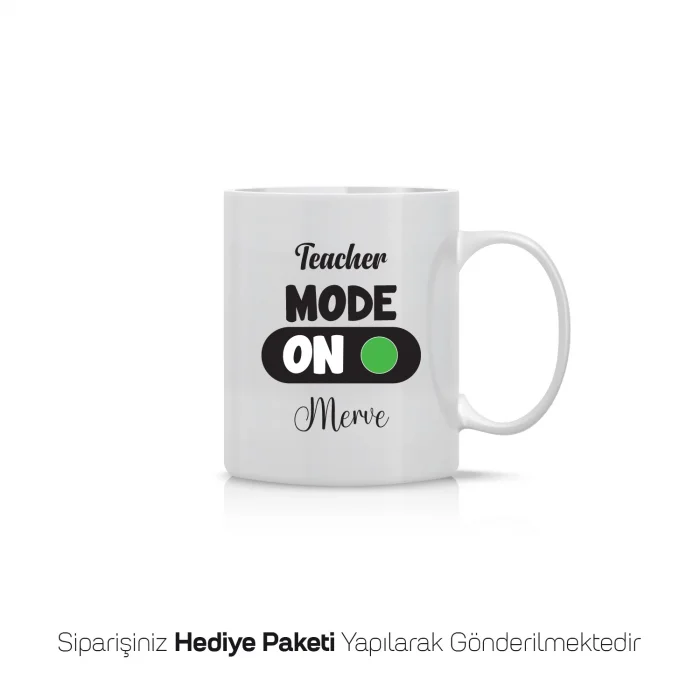 Teacher Mode Temalı İsimli Kupa Bardak