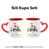 2Li Aşk Yazılı Kişiye Özel İsimli Kalpli Kupa Bardak