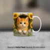 3D Kedi Tasarımlı Kupa Bardak