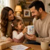 Babam ve Kızı Çocuk Çizimi Kupa