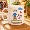 Babam ve Kızı Çocuk Çizimi Kupa