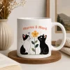 İsme Özel Romantik Kedi Çift Kupası