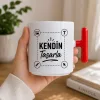 Kendin Tasarla Kişiye Özel Porselen Kırmızı Kulplu T Kupa Bardak