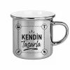 Kendin Tasarla Porselen Gümüş Enamel Kupa Bardak