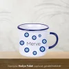 Nazar Boncuğu Temalı Kişiye Özel İsimli Enamel Kupa Bardak