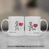 2Li Kavuşma Temalı Kişiye Özel İsimli Kupa Bardak