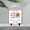 Sevgiliye Özel Aşk Yazılı Fotoğraf Ve İsim Baskılı Doğal Taş 15X15 cm