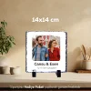 Sevgiliye Özel Fotoğraf Ve İsim Baskılı Doğal Taş 15X15 cm
