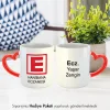 Eczacılara Özel Hediye İsimli Kırmızı Kulplu Kupa Bardak