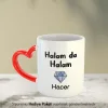 Halam Da Halam Kişiye Özel İsimli Kalpli Kupa Bardak