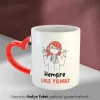 Eczacılara Özel Hediye İsimli Kırmızı Kulplu Kupa Bardak