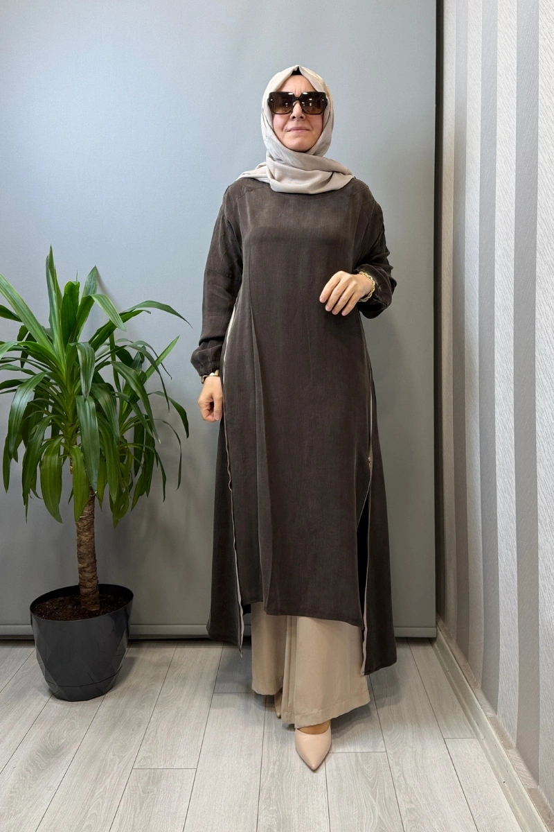 Misswhence İpek Tunik Kahve 39031