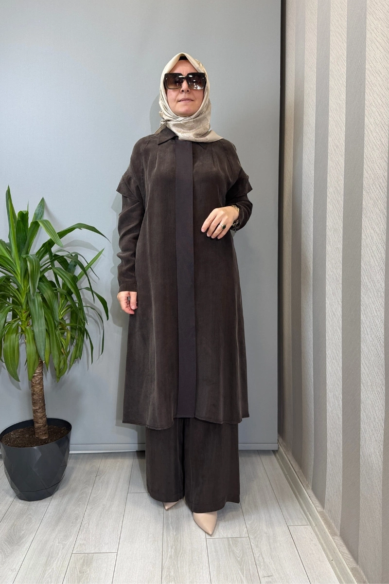 Miss Dalida Kol Detaylı Cupro Kap Kahve T26Y-8007