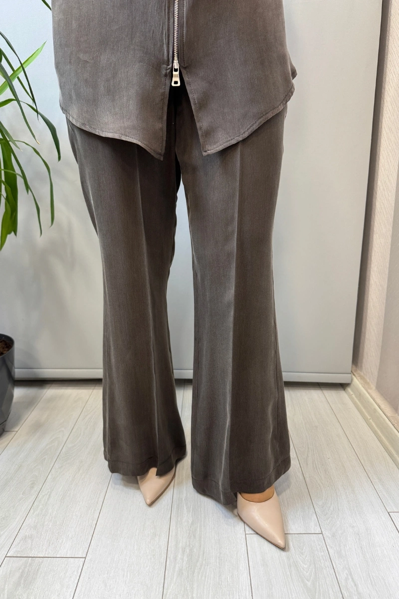 Misswhence Cupra İpek Pantolon Kahve 39115