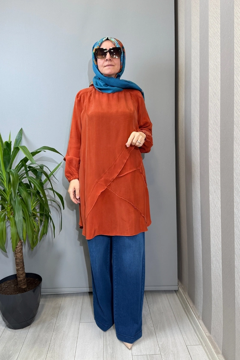 Misswhence Likralı Geniş Paça Kot Pantolon Lacivert 39122