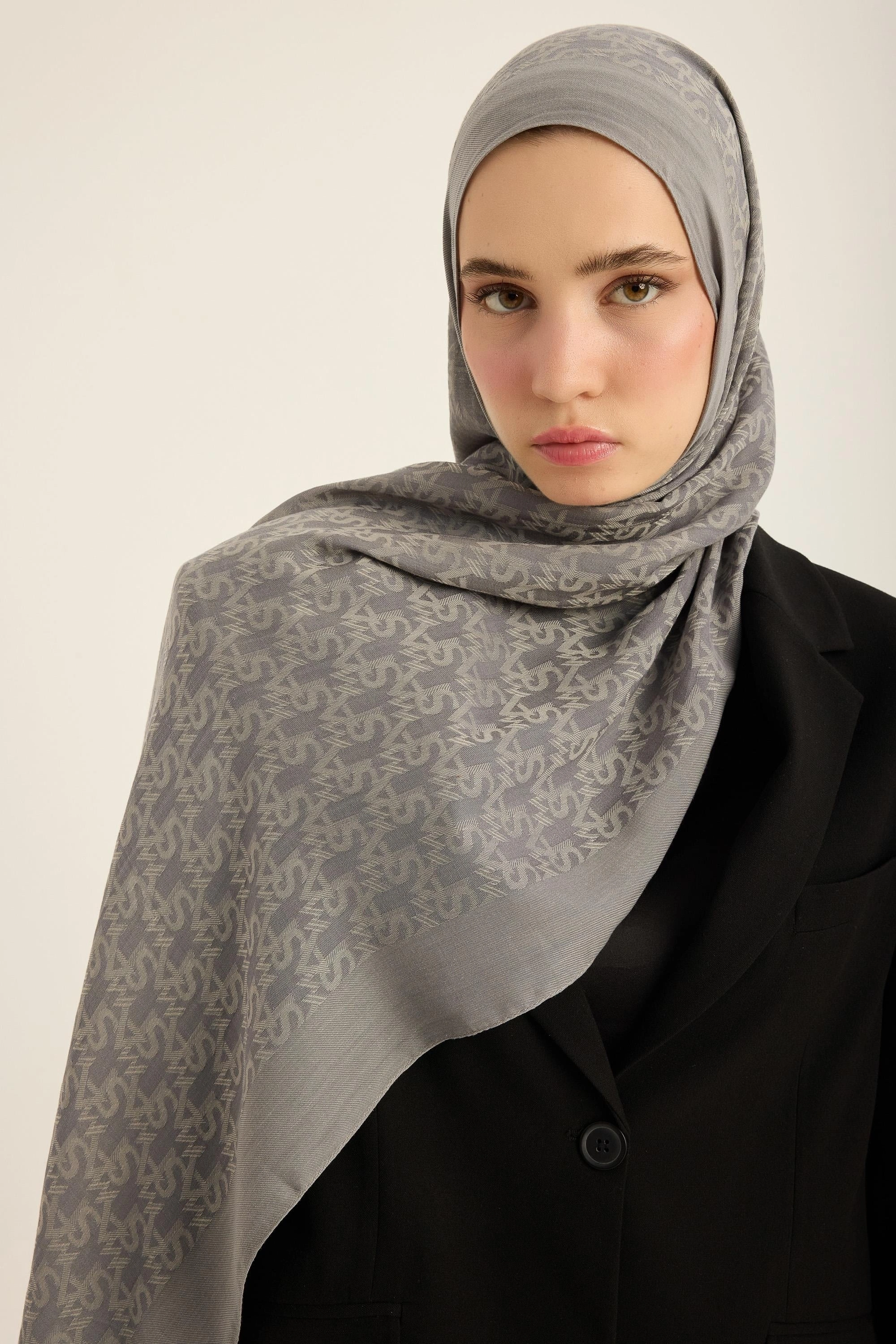 Maisa REMZ İPEK PAMUK TENSEL ŞAL 70*190 CM - KOYU GRİ