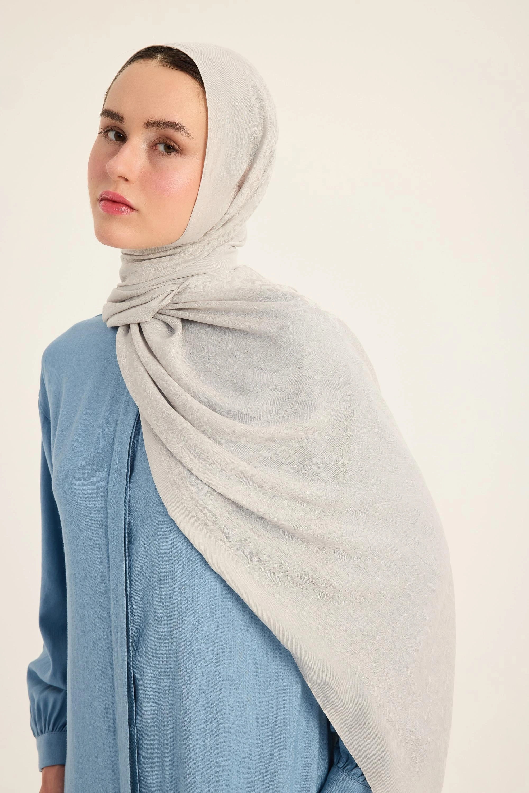 Maisa REMZ İPEK PAMUK TENSEL ŞAL 70*190 CM - AÇIK GRİ