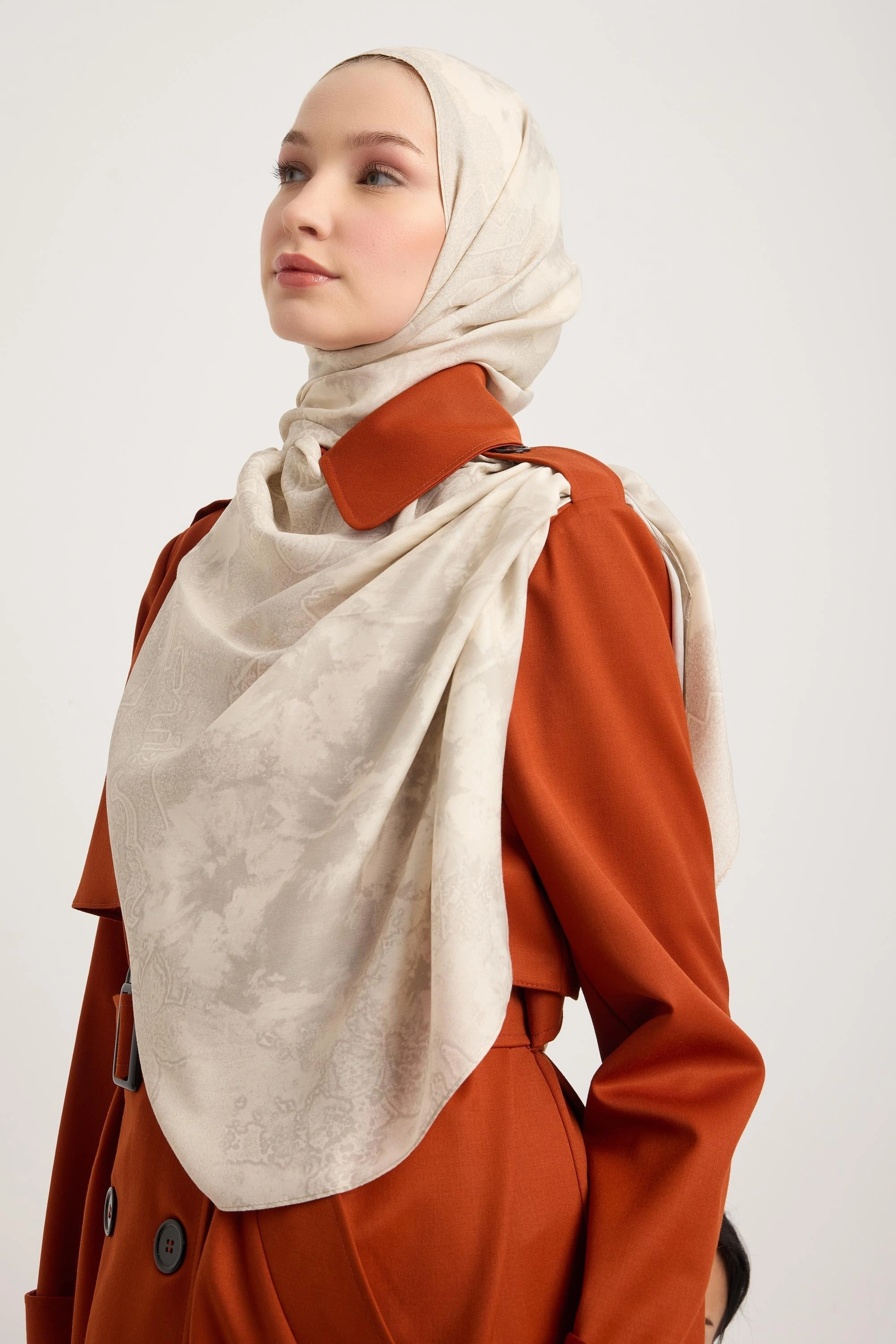 Maisa GÜLRUH FLOŞ VİSKON ŞAL 70*190 CM - BEJ