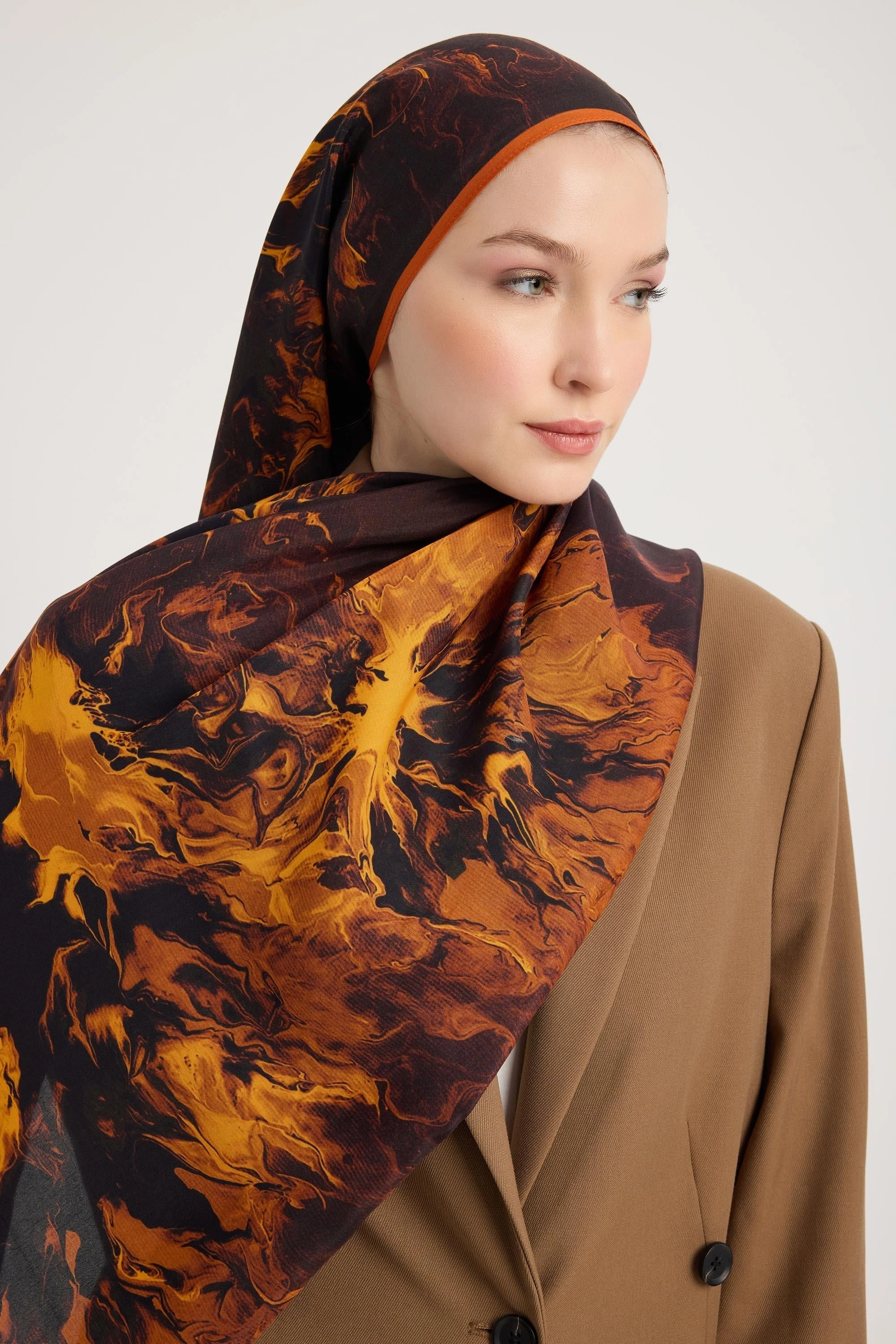 Maisa SABA FLOŞ VİSKON ŞAL 70*190 CM - KAHVERENGİ